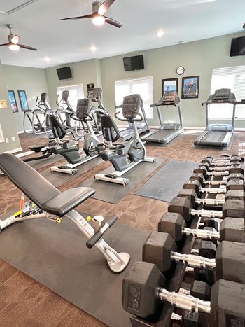 our state of the art gym is fully equipped with free weights and other cardio equipment